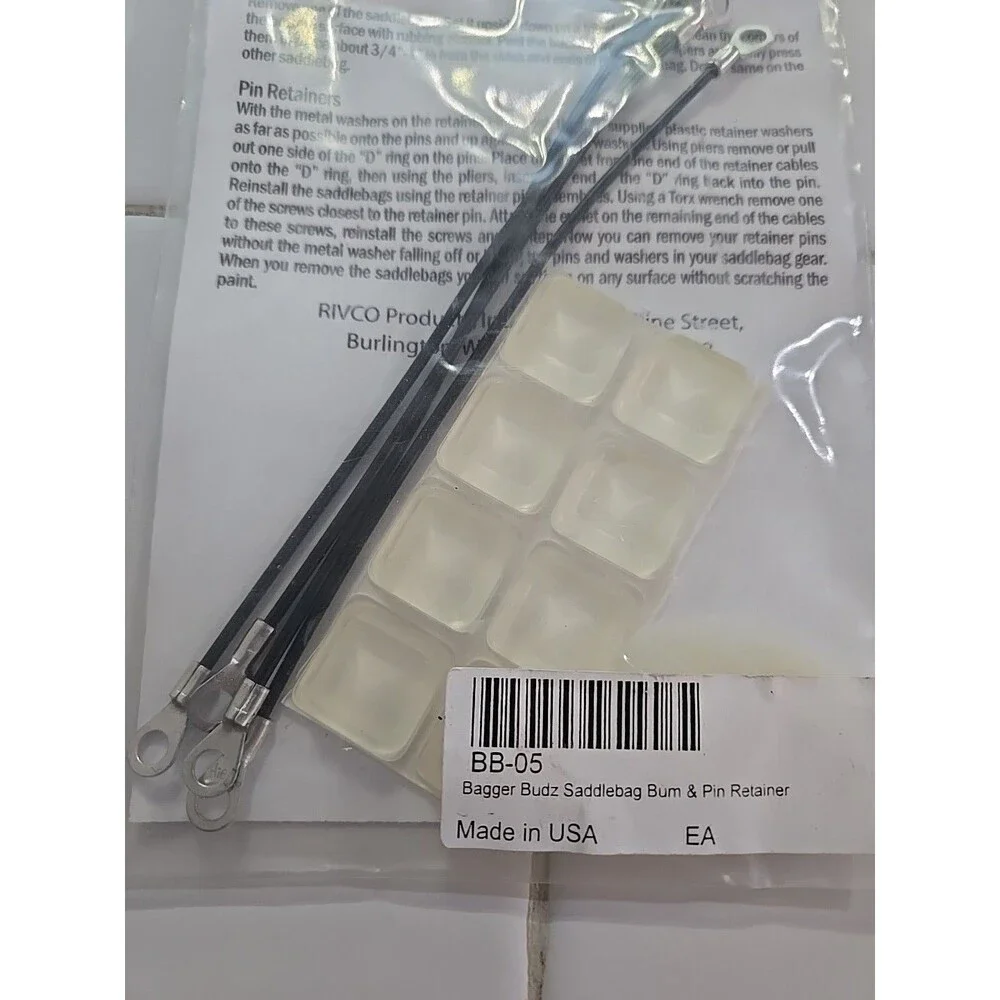 Rivco BB-05 Bagger Budz Saddlebag Bumpers &Pin Retainer Kit for HD Saddlebags